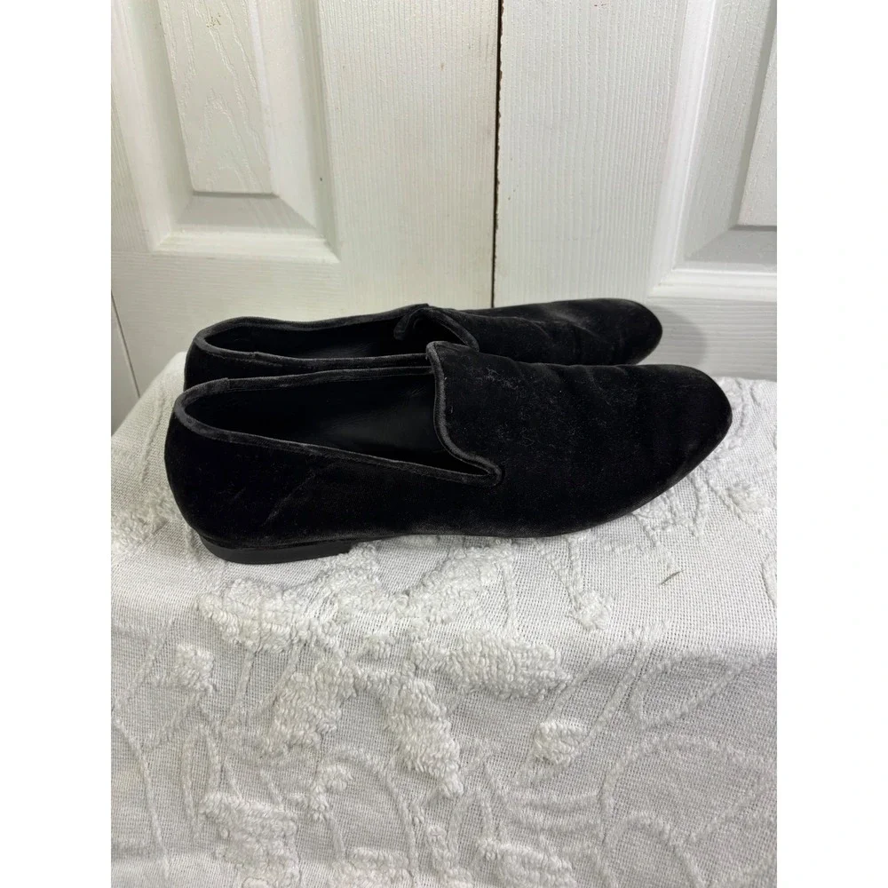 Vince Black Velvet Loafers Slip On Shoes Minimalist Comfort Casual 7‎